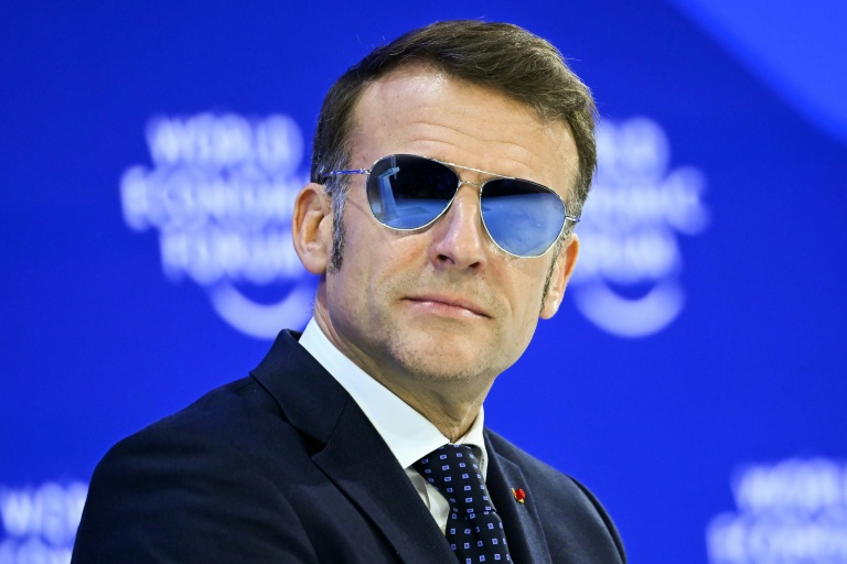 Le président Emmanuel Macron à Davos en Suisse le 20 janvier 2026