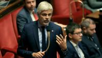 Le président du groupe Droite Républicaine à l'Assemblée, Laurent Wauquiez, s'exprime le 31 octobre 2025 à l'Assemblée nationale à Paris