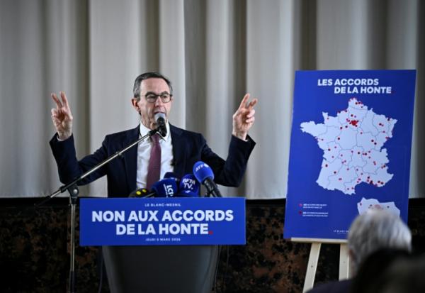 Le président du parti Les Républicains, Bruno Retailleau, au Blanc-Mesnil (Seine-Saint-Denis), le 5 mars 2026