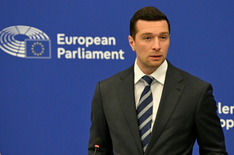 L'eurodéputé et président du Rassemblement national (RN), Jordan Bardella, au Parlement européen à Strasbourg, le 16 juin 2026