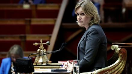 La présidente de l'Assemblée nationale, Yaël Braun-Pivet, lors d'une séance de questions au gouvernement à l'Assemblée nationale, le 18 février 2026 à Paris