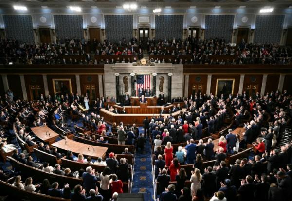 Donald Trump à la tribune du Congrès américain le 24 février 2026