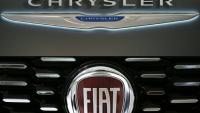 Combinaison de photos des logos des constructeurs automobiles Fiat et Chrysler, réalisée par l'AFP le 31 octobre 2029