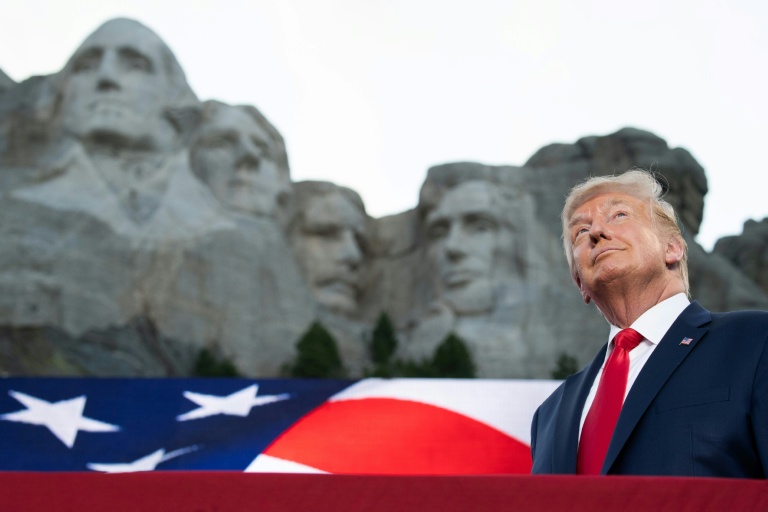 Donald Trump au Mont Rushmore, dans le Dakota du Sud, le 3 juillet 2020