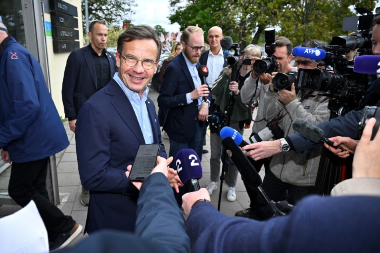 Le Premier ministre suédois Ulf Kristersson, à Landskrona (Suède), le 13 septembre 2026 