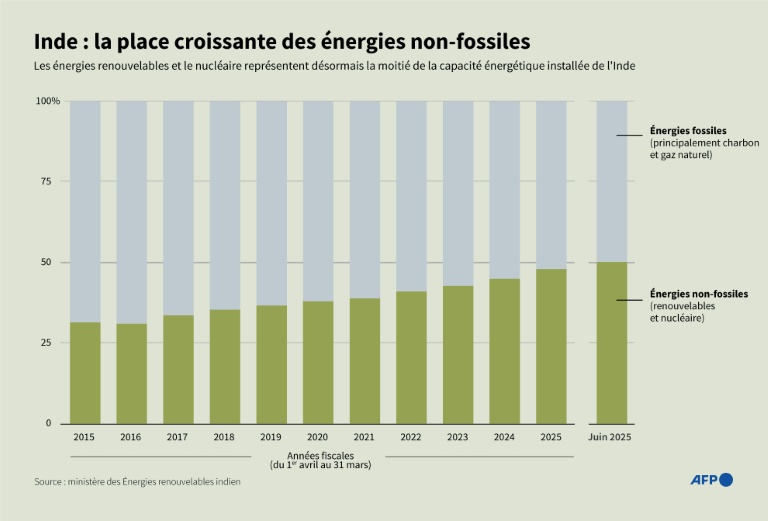 Inde : la place croissante des énergies non-fossiles