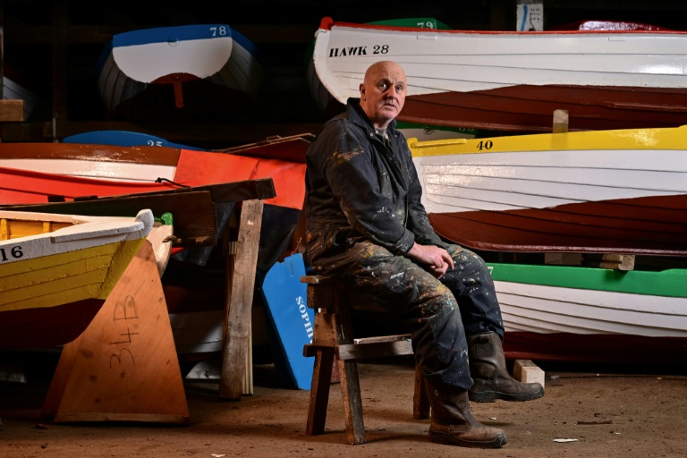 Craig Block, un batelier du village balnéaire de Thorpeness, dans le Suffolk, en Angleterre, le 3 février 2026
