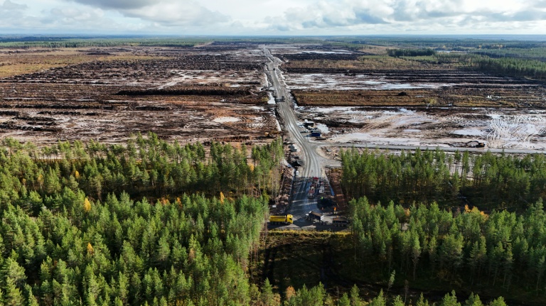 Vue aérienne du site où Google prévoit de construire un nouveau centre de données, le 29 septembre 2026 à Muhos, dans le nord de la Finlande 