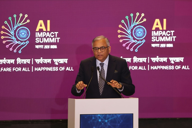 Le PDG du conglomérat indien Tata, Natarajan Chandrasekaran, à New Delhi le 19 février 2026, en Inde