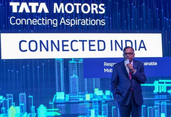 Le PDG du conglomérat indien Tata,  Natarajan Chandrasekaran, près de New Delhi le 5 février 2020, en Inde