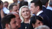 Marine Le Pen (g) et Jordan Bardella, à Nice, le 14 juillet 2026