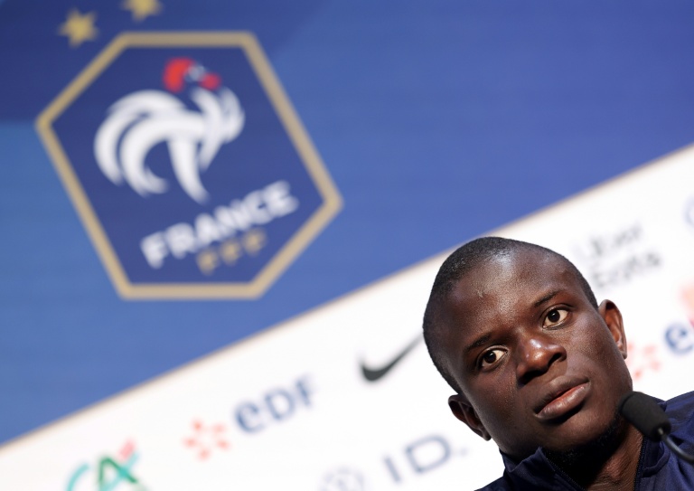 Le joueur de l'équipe de France N'Golo Kanté, rappelé par Didier Deschamps pour les matches de qualification au Mondial-2026, à Clairefontaine en novembre 2024