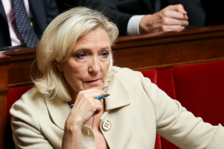 La présidente du groupe RN à l'Assemblée nationale, Marine Le Pen, le 16 juin 2026, à Paris