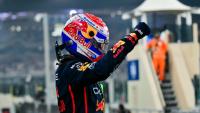 Le pilote de Formule 1 néerlandais Max Verstappen (Red Bull) après avoir réalisé la pole-position lors du Grand Prix d'Abou Dhabi, dernière épreuve de la saison, sur le circuit de Yas Marina le 6 décembre 2025.
