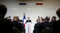 Le président Emmanuel Macron lors de sa visite à Toulouse, au siège du Commandement de l'espace, qu'il vient d'inaugurer, le 12 novembre 2025