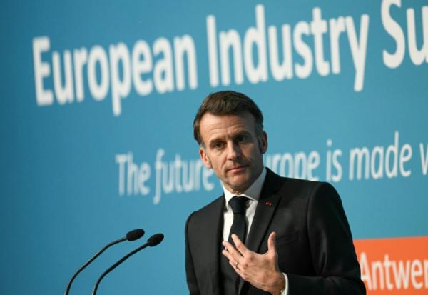 Le président Emmanuel Macron lors de son discours devant les industriels à Anvers le 11 février 2026