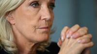 Marine Le Pen, candidate du Rassemblement national (RN) à l'élection présidentielle de 2027, le 12 ocrobre 2026 à Moissac (Tarn-et-Garonne)