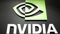 Le logo de Nvidia en mai 2025 à Taïpei, à Taïwan