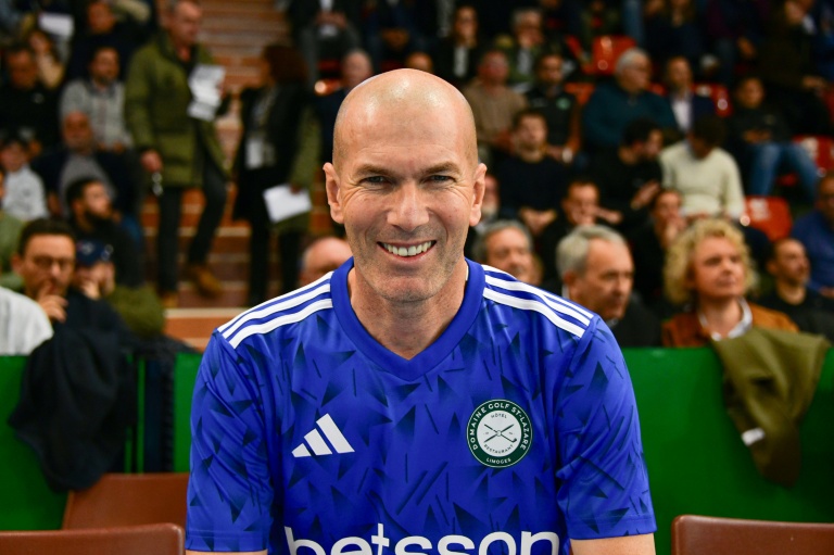 Zinédine Zidane lors d'un tournoi de futsal caritatif, le 19 mars 2025 à Limoges