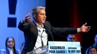 Le député François Ruffin lors d'un meeting de gauche à l'Espace André Malraux, à Châteaudun, le 30 août 2025