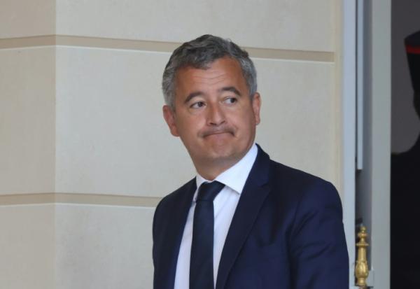 Le ministre de la Justice, Gérald Darmanin, à la sortie de l'Élysée à l'issue du Conseil des ministres, le 6 mai 2026 à Paris