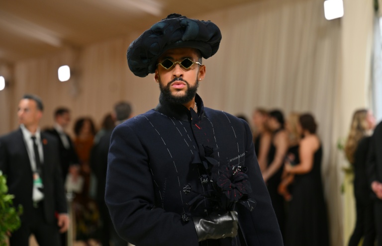 Le chanteur portoricain Bad Bunny lors de l'édition 2024 du Met Gala à New York