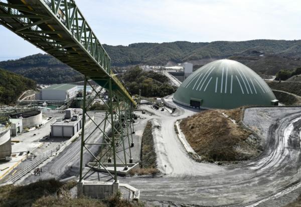La mine d'or et de cuivre de Skouries, lors de son inauguration dans la péninsule de Chalcidique, dans le nord de la Grèce, le 8 octobre 2026