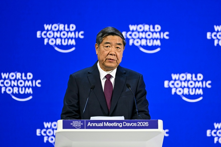 Le vice-Premier ministre chinois He Lifeng au Forum économique mondial de Davos, le 20 janvier 2026 en Suisse