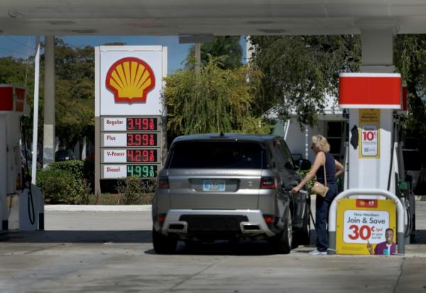 Station-service à Miami, en Floride, le 9 mars 2026.
