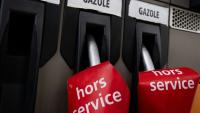 Station-service en rupture de stock de carburants à Lutterbach, dans l'est de la France, le 1er avril 2026