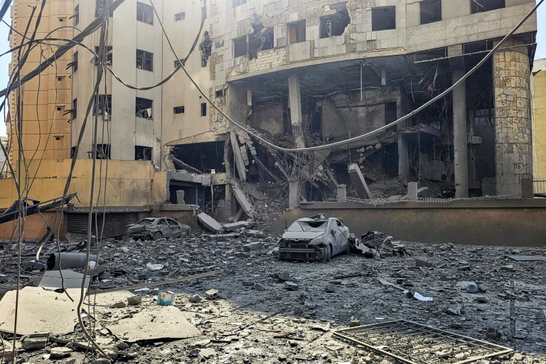 Un bâtiment fortement endommagé par des frappes israéliennes à Beyrouth, au Liban, le 3 mars 2026