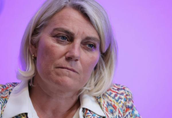 La ministre de la Santé, Stéphanie Rist, lors d'une conférence de presse sur la situation concernant l'hantavirus, le 12 mai 2026 à Paris 