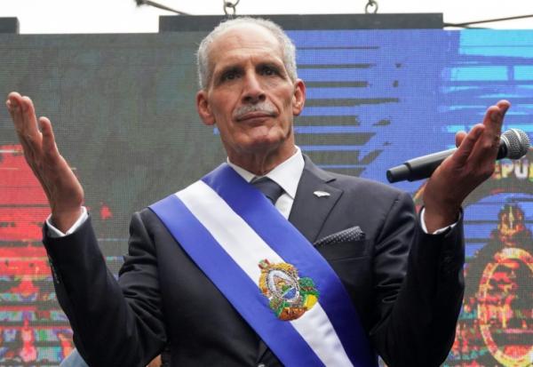 Le président du Honduras, Nasry Asfura, lors de  son discours après la cérémonie d'investiture à Tegucigalpa, le 27 janvier 2026