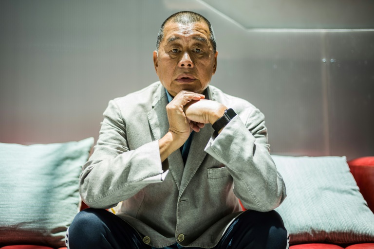 Le magnat des médias Jimmy Lai lors d'une interview avec l'AFP, le 16 juin 2020 à Hong Kong