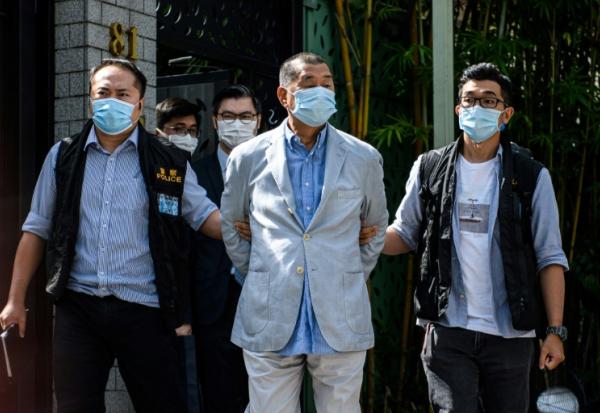 Arrestation du magnat des médias Jimmy Lai à Hong Kong, le 10 août 2020