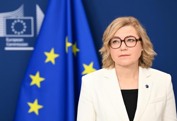 Henna Virkkunen, vice-présidente de la Commission européenne en charge du Numérique, le 15 avril 2026 à Brxuelles