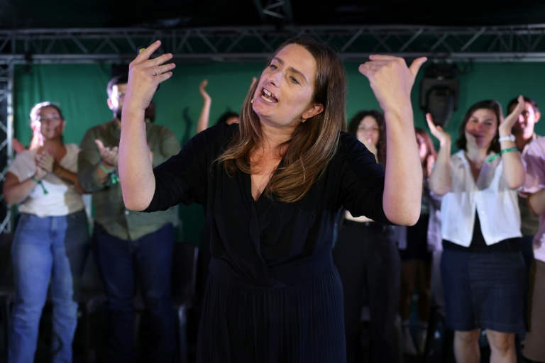 La secrétaire nationale des Ecologistes, Marine Tondelier, s'exprime lors des universités d'été de son parti, le 21 août 2026 à Saint-Martin-d’Hères, en Isère