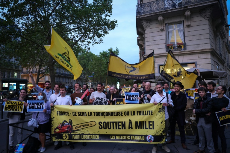 Manifestation de soutien au président argentin Javier Milei à Paris le 30 septembre 2026