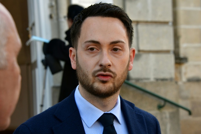 Le député LFI Damien Maudet à Limoges le 22 mars 2026
