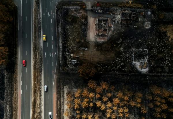 Un paysage de Lanton, en Gironde, après le passage de l'incendie, le 4 août 2026