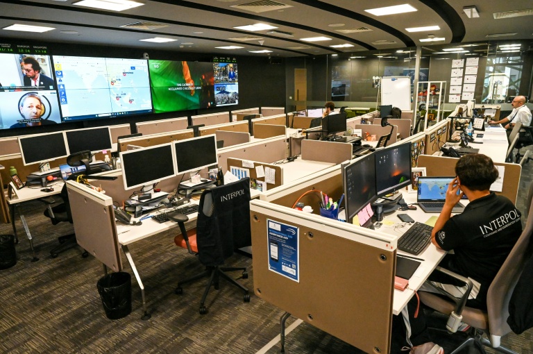 Une salle des locaux d'Interpol à Singapour, le 29 janvier 2026 