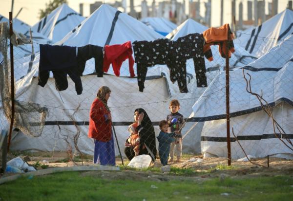 Déplacés palestiniens dans le camp de Nousseirat, dans le centre de la bande de Gaza, le 31 décembre 2025