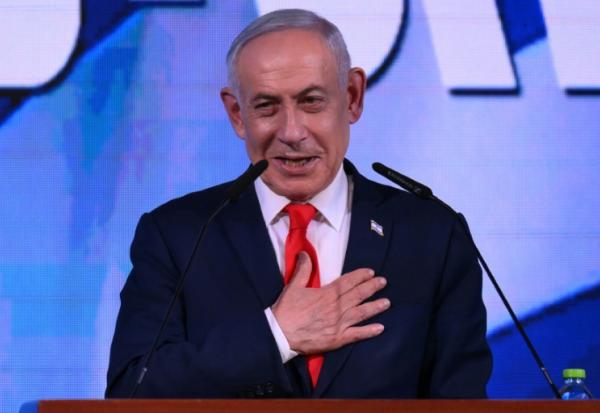 Le Premier ministre israélien Benjamin Netanyahu lors de la soirée électorale, après l'annonce des premiers sondages de sortie des urnes, le 28 octobre 2026 à Jérusalem