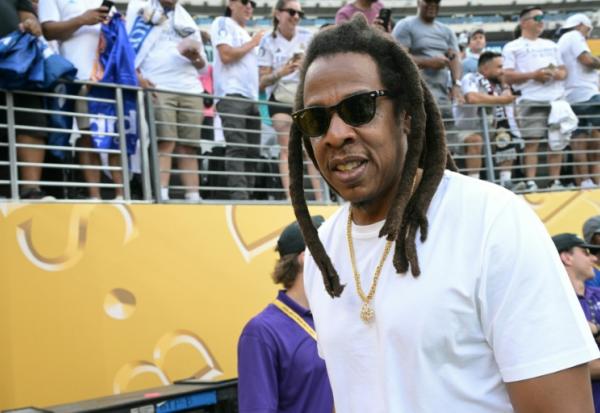 Le rappeur américain Jay-Z lors d'un match de football entre le PSG et le Real Madrid à East Rutherford (New Jersey), le 9 juillet 2025.