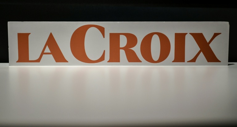 Le logo du journal La Croix, au siège du quotidien, le 9 octobre 2019