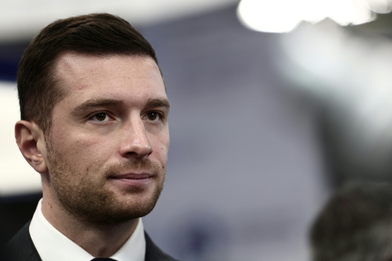 Jordan Bardella en visite au salon MILIPOL PARIS 2025, au Parc des Expositions de Paris-Nord-Villepinte le 19 november 2025