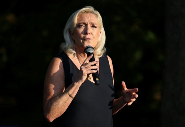 Marine Le Pen, présidente du groupe parlementaire d'extrême droite Rassemblement National, à Liévin, le 4 juillet 2026