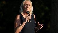 Marine Le Pen, présidente du groupe parlementaire d'extrême droite Rassemblement National, à Liévin, le 4 juillet 2026
