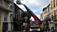 Le site de l'incendie à Saint-Laurent-de-la- Salanque, le 15 février 2022, dans les Pyrénées-Orientales
