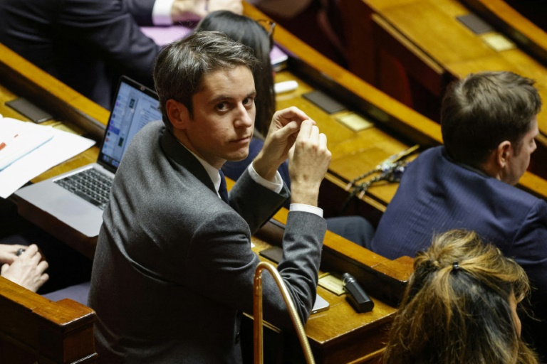 Le député et président du groupe Ensemble pour la République à l'Assemblée Gabriel Attal, le 20 janvier 2025 dans l'hémicycle à Paris 